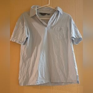 Vintage 1980s Van Heusen Players Golf Polo Shirt with Pocket Light Blue Large